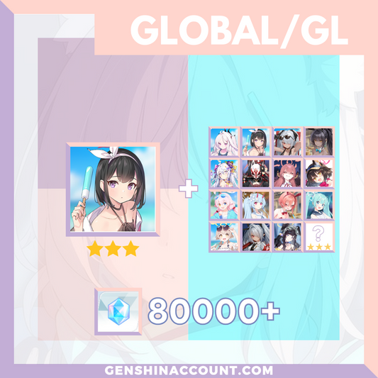 Blue Archive Mashiro (Swimsuit) META 3-Star Pyroxene Limited Starter Account ( Global )