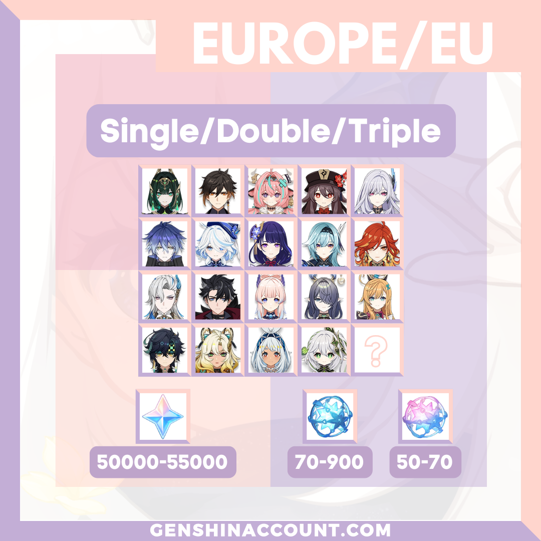 Genshin Impact Farmed Banner Starter Account ( Europe )