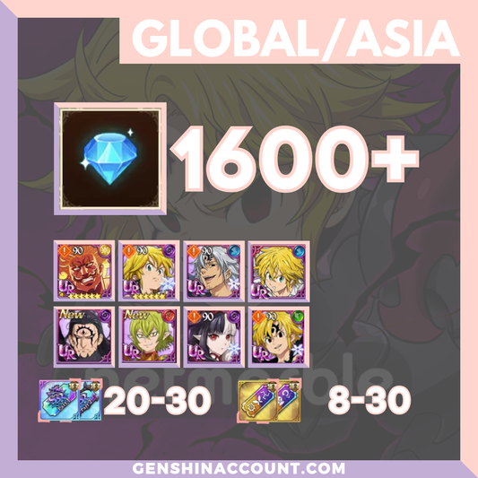 7DS Seven Deadly Sins Grand Cross Diamonds Starter Account - Selection 2 ( Asia )