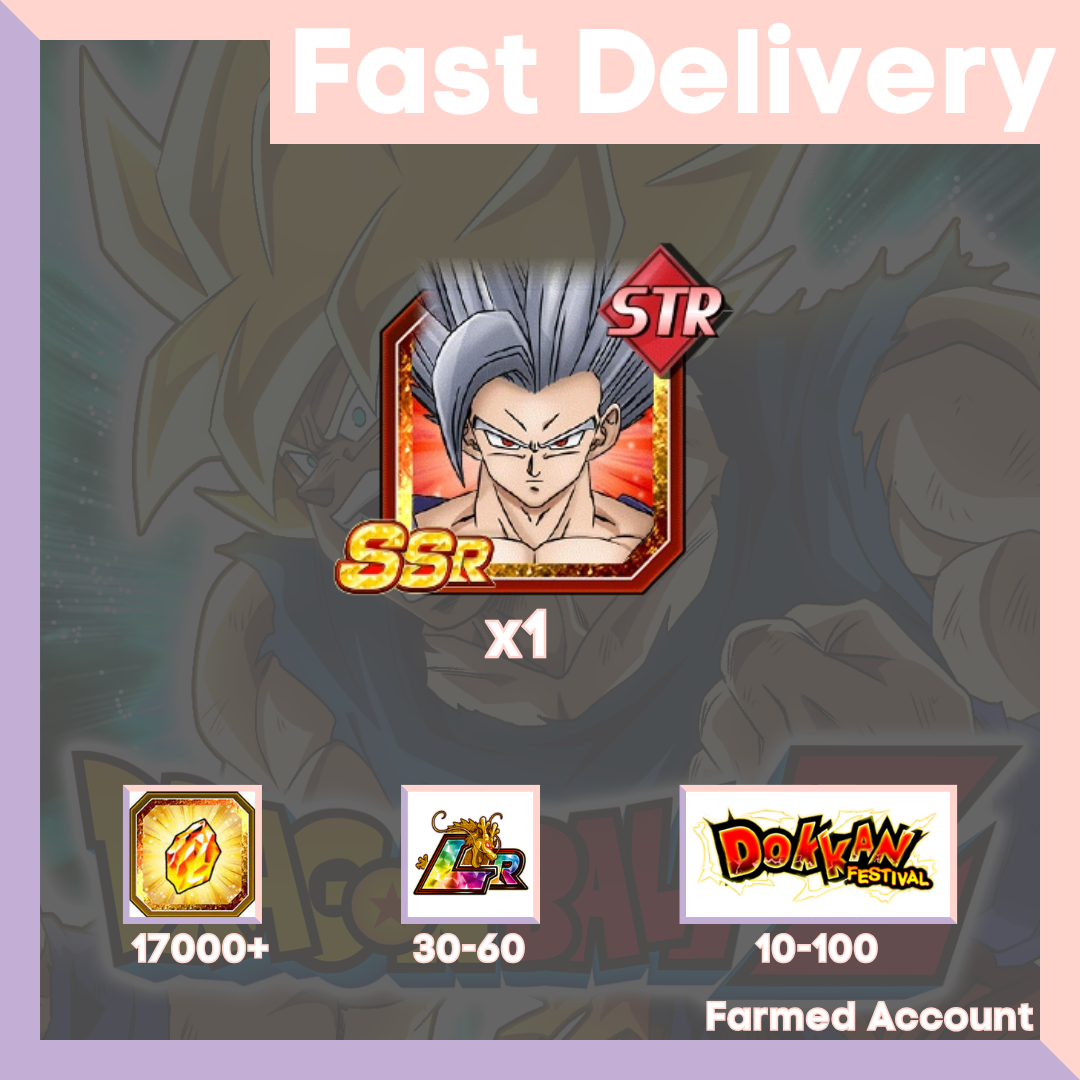 DRAGON BALL Z DOKKAN BATTLE - Farmed Starter Account ( Global | Android | iOS) - Awakened Beast Gohan (Beast)