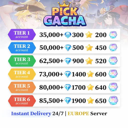 Genshin Reroll Account with Primogems [Europe]