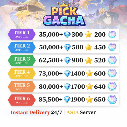 Genshin Reroll Account with Primogems [Asia]