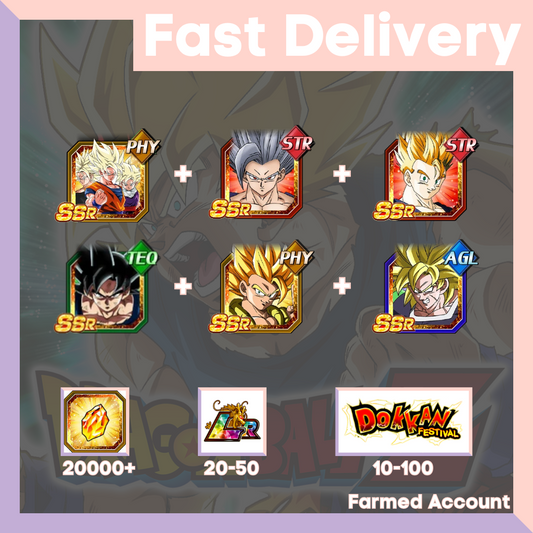 DRAGON BALL Z DOKKAN BATTLE - Farmed Starter Account ( Global | Android | iOS ) - Selection 4