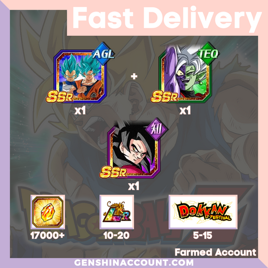 DRAGON BALL Z DOKKAN BATTLE - Farmed Starter Account ( Japan | Android | iOS )  - Selection 2