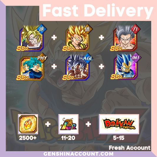 DRAGON BALL Z DOKKAN BATTLE - Fresh Starter Account ( Japan | iOS ) - 9th 6th Anniversary Campaign + Beast Gohan + SS Goku Vegeta