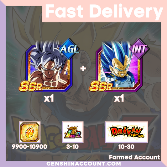 DRAGON BALL Z DOKKAN BATTLE - Farmed Starter Account ( Global | Android ) - Ultra Instinct New Form Beyond Blue