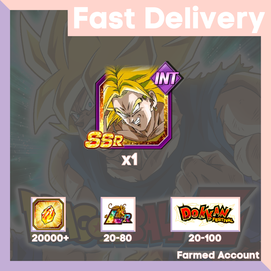 DRAGON BALL Z DOKKAN BATTLE - Farmed Starter Account ( Global | Android | iOS ) - INT Legendary Super Saiyan Broly
