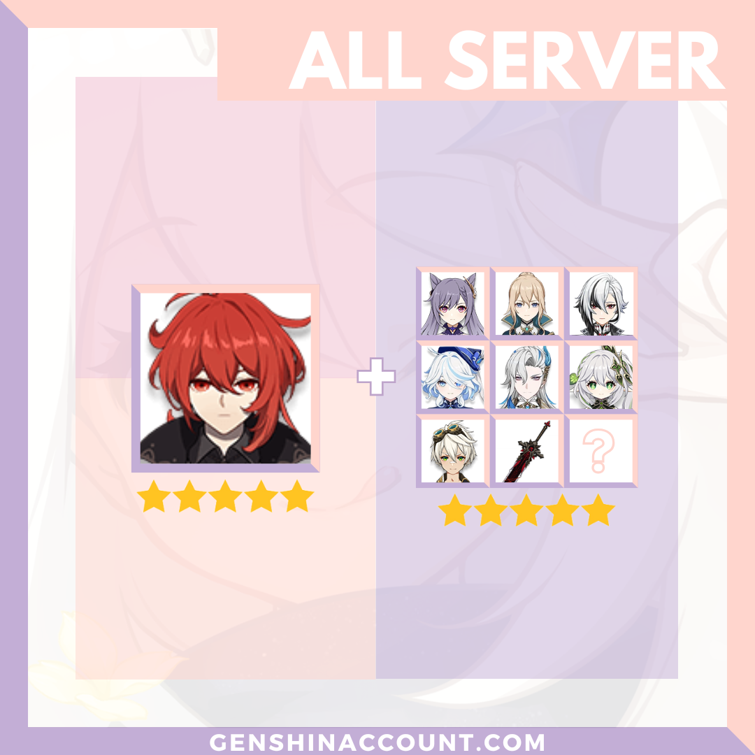 Genshin Impact Diluc Account ( America | Europe | Asia )