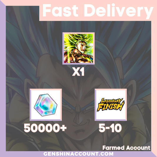 DRAGON BALL LEGENDS - UL Legendary Super Saiyan Broly (Purple) Farmed Starter Account ( Global | Android | iOS)