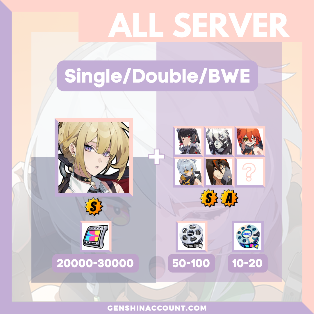 Zenless Zone Zero Evelyn Farmed Starter Account ( All Server )
