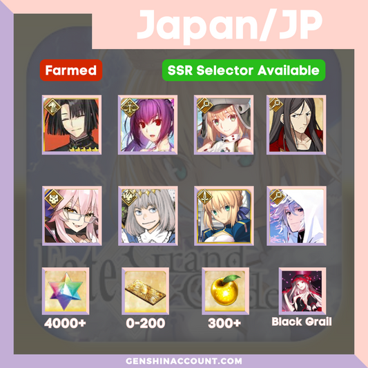 FGO Fate/Grand Order Farmed Castoria Waver Merlin Starter Account - 4000+ Quartz ( Japan )