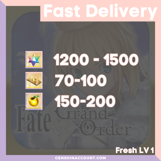 FGO Fate/Grand Order Level 1 Starter Account - 1100+ Quartz ( Japan )