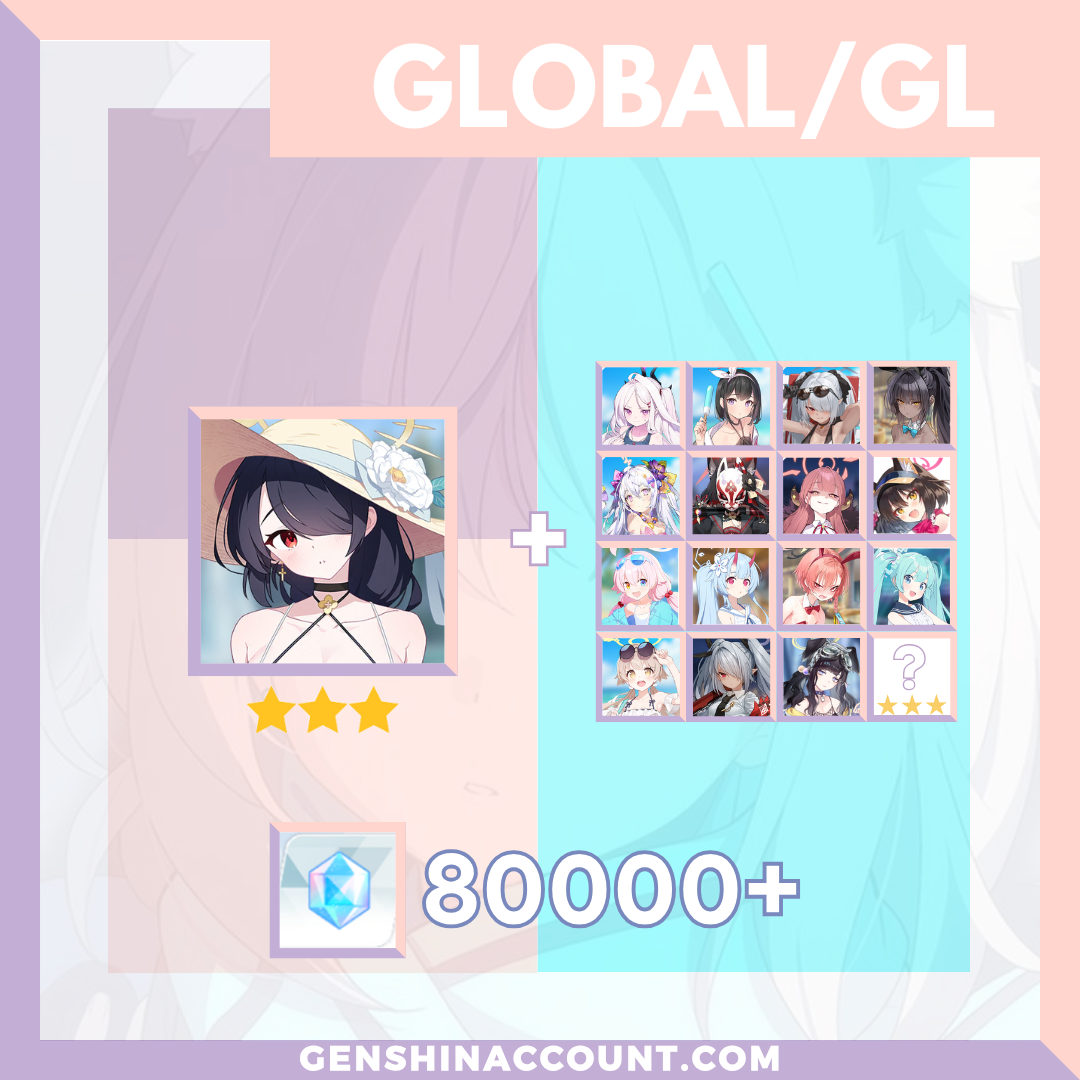 Blue Archive Hinata (Swimsuit) META 3-Star Pyroxene Limited Starter Account ( Global )
