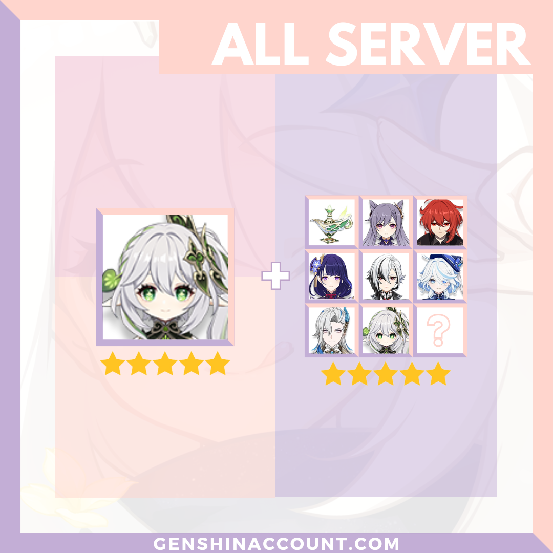 Genshin Impact Nahida Account ( America | Europe | Asia )