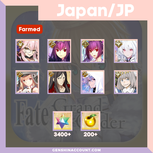 FGO Fate/Grand Order Farmed Castoria Waver Starter Account - 3400+ Quartz ( Japan )