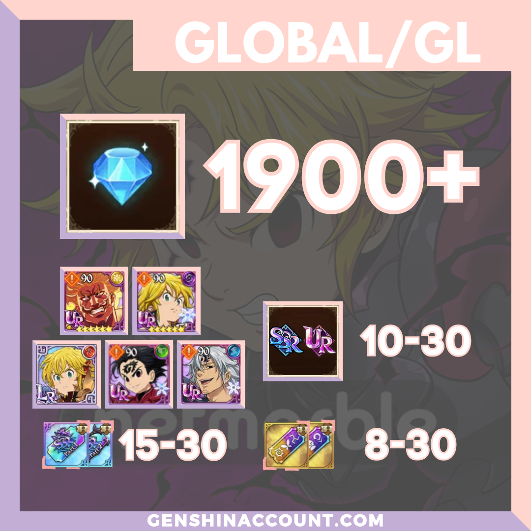 7DS Seven Deadly Sins Grand Cross Diamonds Starter Account - Selection 2 ( Global )