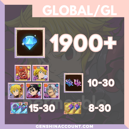 7DS Seven Deadly Sins Grand Cross Diamonds Starter Account - Selection 2 ( Global )
