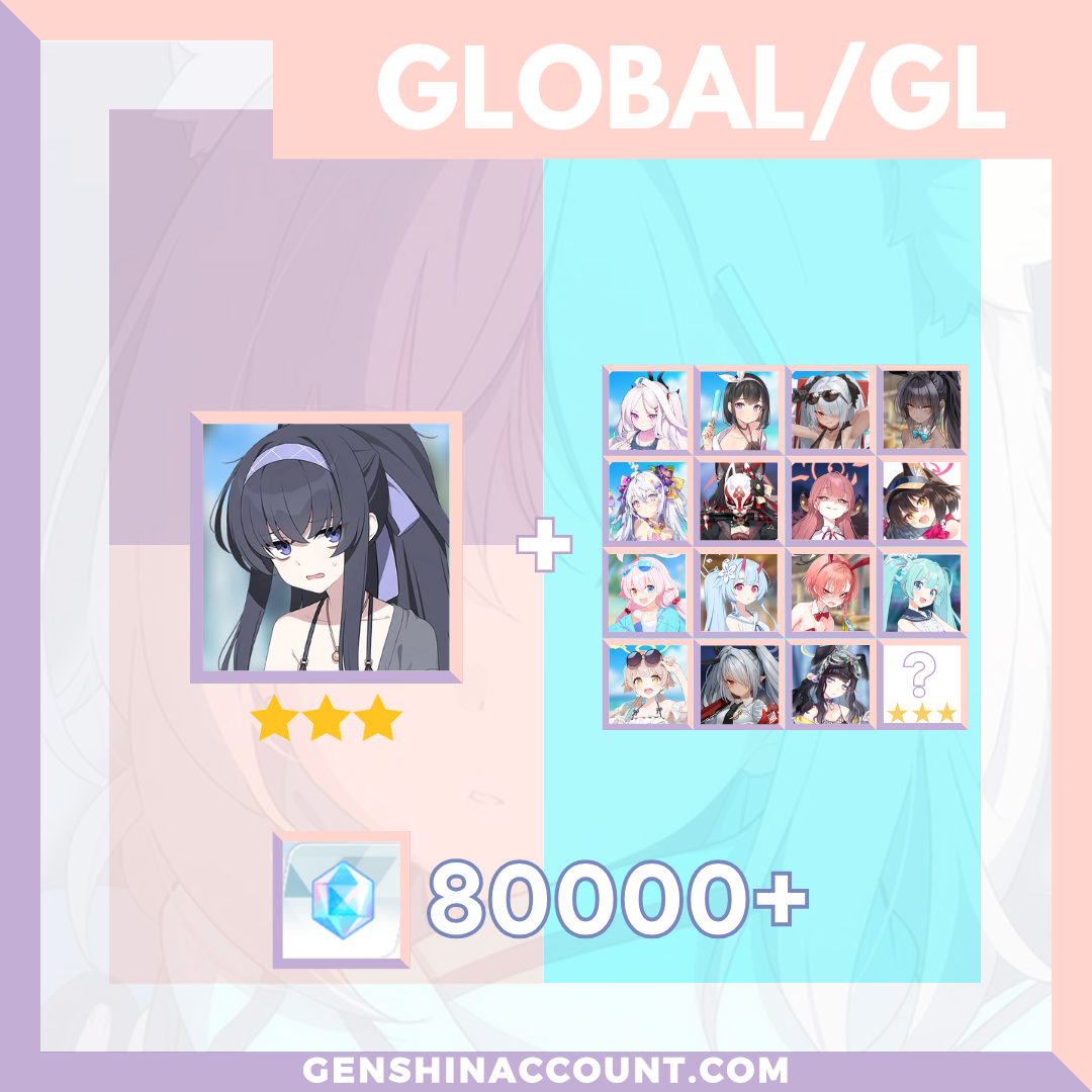 Blue Archive Ui (Swimsuit) META 3-Star Pyroxene Limited Starter Account ( Global )