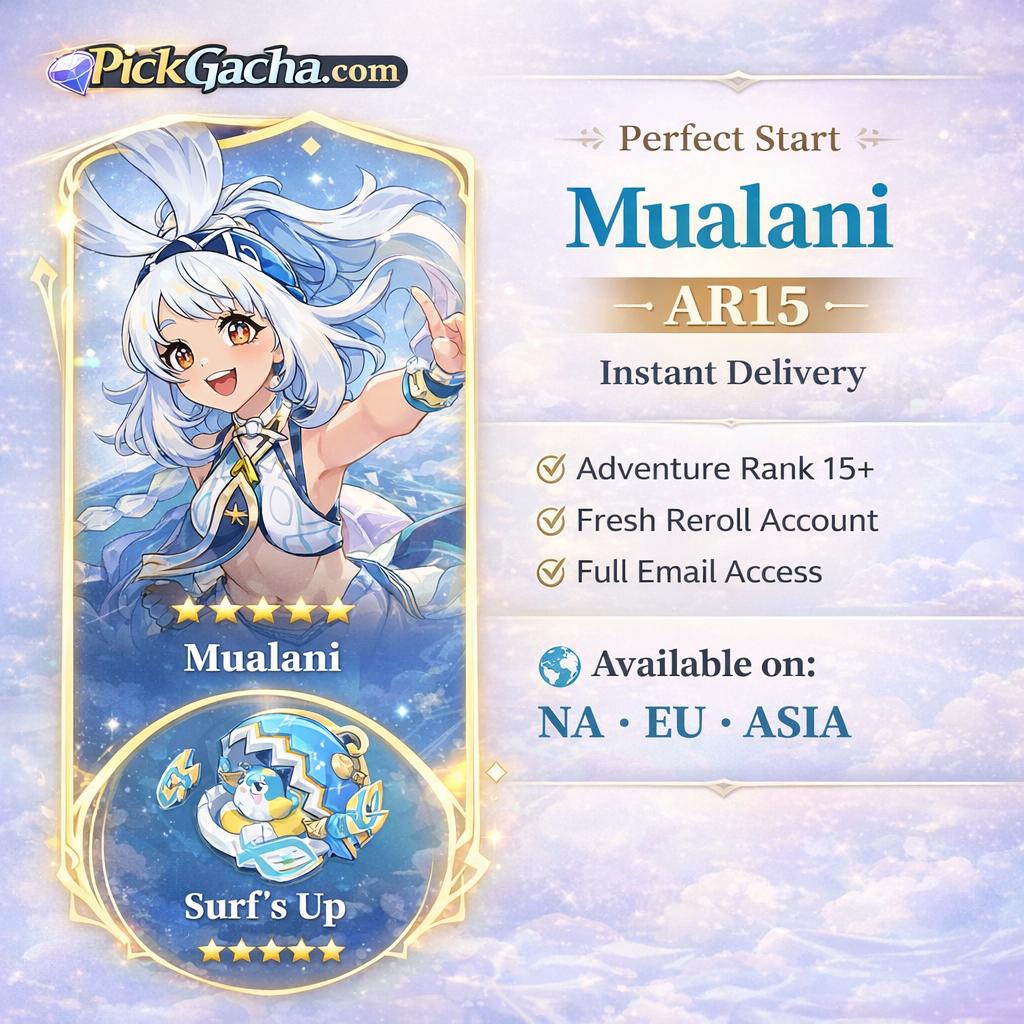 Mualani With Surf’s Up – Genshin Reroll Account
