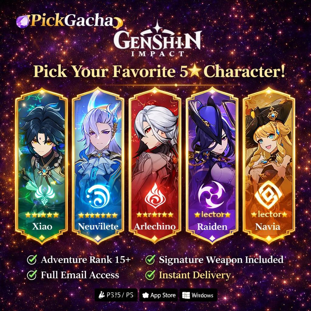 Genshin Reroll Account with Primogems and Limited 5 Star